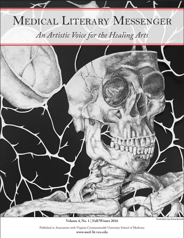 Artwork of a skeleton from the shoulders up, with a skull that has been opened and enlarged neuron illustrations weaving through the background, the MLM banner is over the top of the artwork